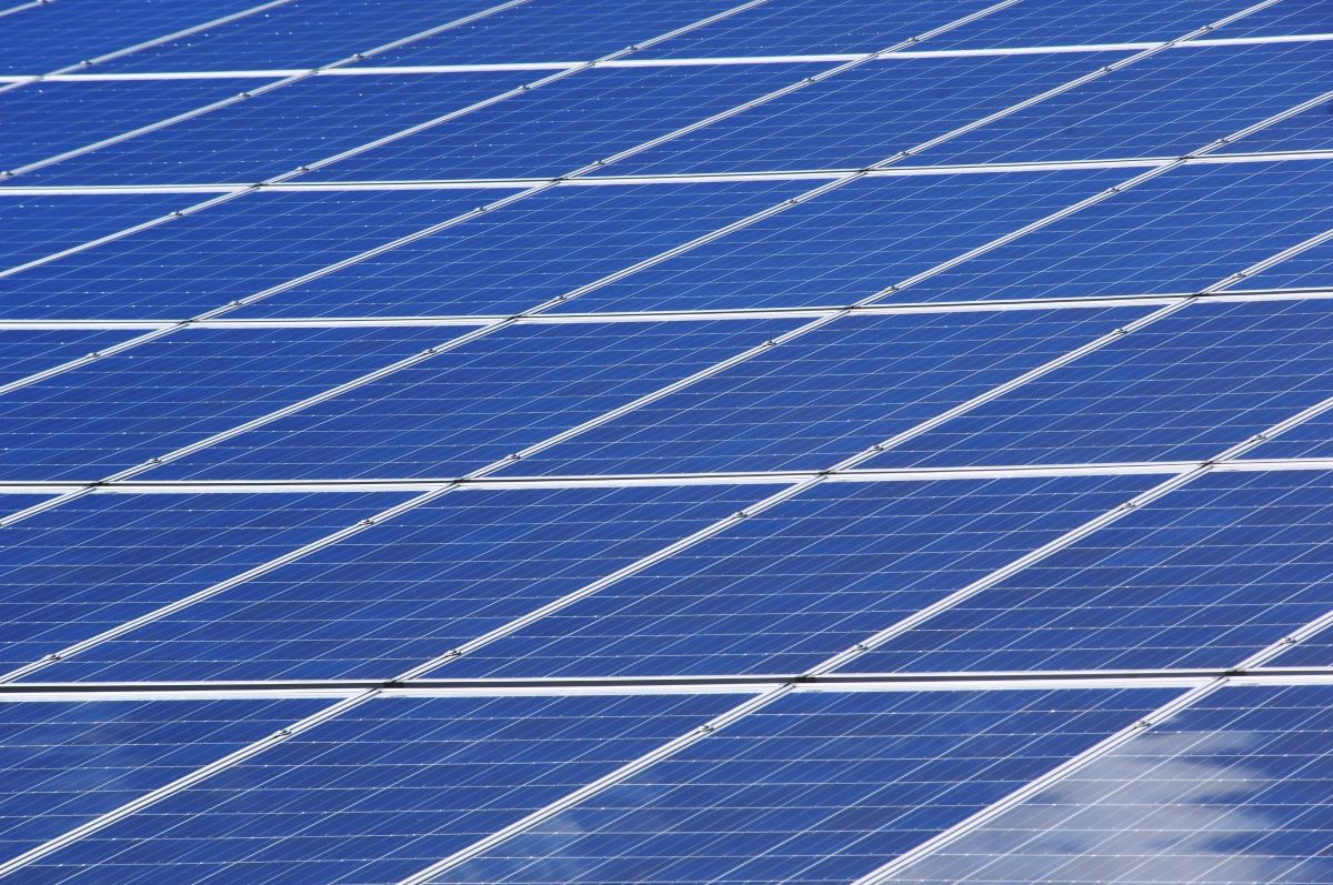 Up close image of solar panels